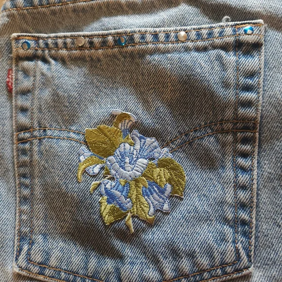 Handmade Vintage Denim Levis Bag With Long Strap Deep Interior Hippie/boho Vibe - Picture 3 of 8